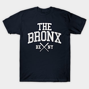 New York 'The Bronx' Pinstripe Baseball Script Fan T-Shirt T-Shirt